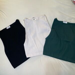 Cotton On Ribbed Tank Tops - Black, White, and Green